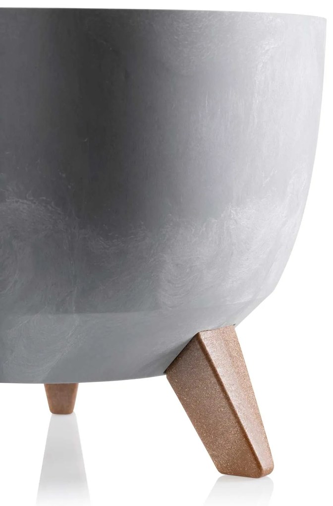 PLASTOVÝ KVETINÁČ ROSA ECO 18X29 CM IMITÁCIA BETÓNU SIVÁ