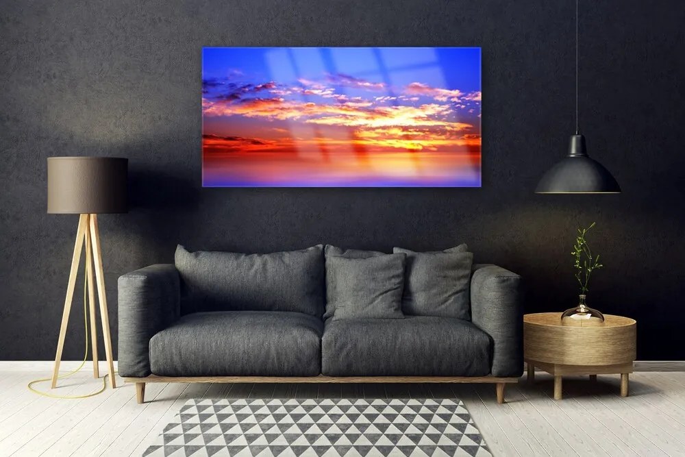 Obraz na akrylátovom skle Nebo mraky more krajina 120x60 cm