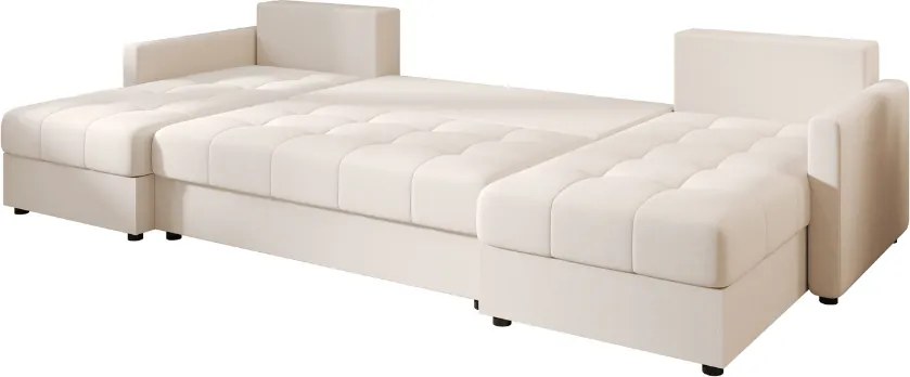 AKCIA Rozkladacia sedacia súprava do U VENORIA 285x146 cm, krémová + 2 vankúšiky ZDARMA II. akosť