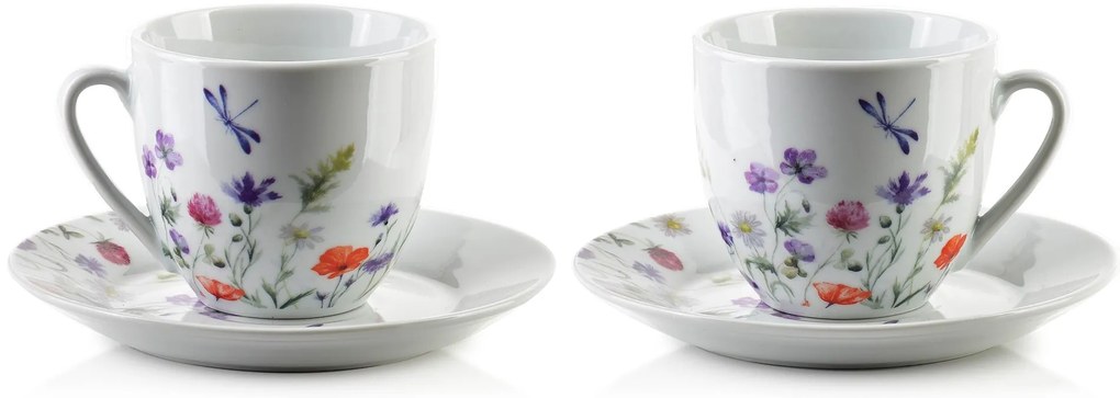 Porcelánová šálka s podšálkou Joy Dragonfly 250 ml sada 6ks