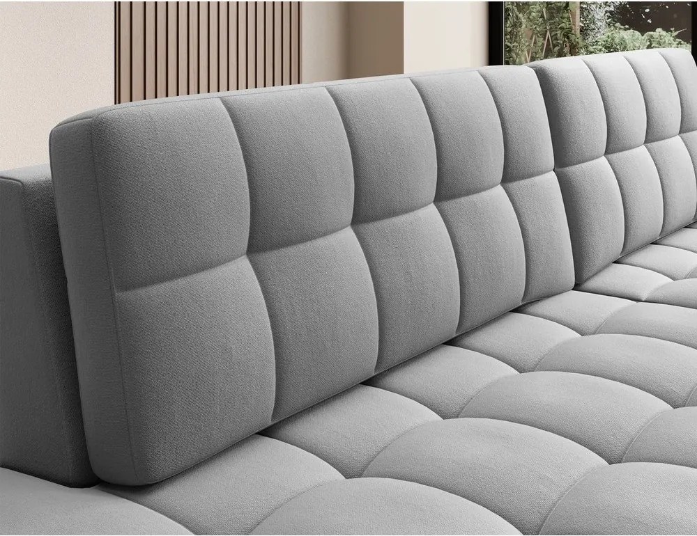 Sivá zamatová rozkladacia rohová pohovka (pravý roh/s leňoškou) Blezalt – ELTAP