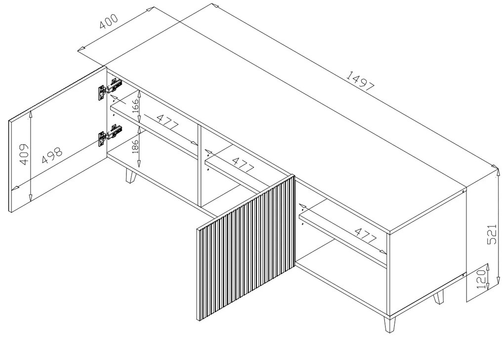 Cama Biely TV stolík Pafos 2D