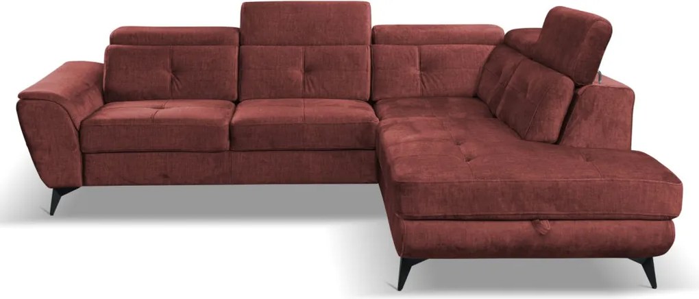 Rohová sedacia súprava Sergio, tehlová látka, pravý roh