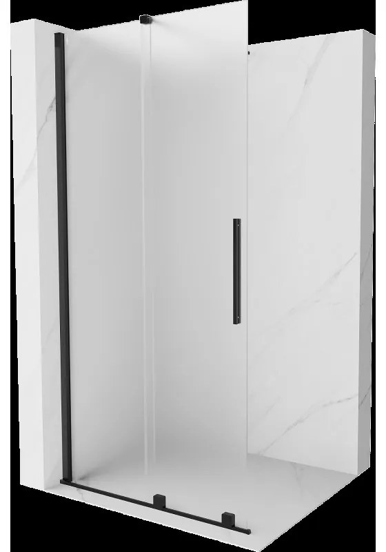 Mexen Velar posuvné sprchové zástěny Walk-in 110 x 200 cm, matné sklo 8 mm, černé - 871-110-000-33-70