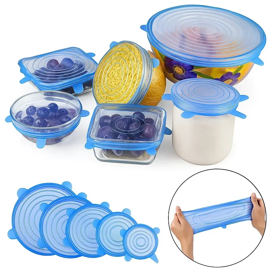 Zaparkorun Silikónová viečka na nádoby - 6 ks