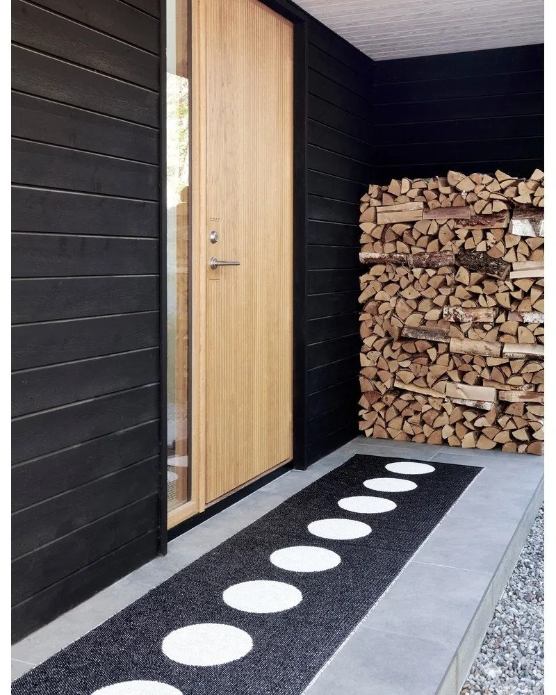 Čierno-biely vnútorný a vonkajší koberec 70x90 cm Vera Black – Pappelina