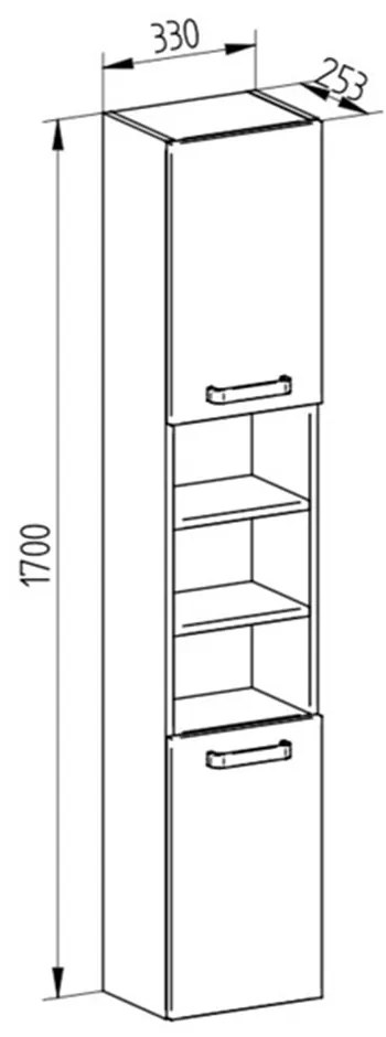 Mereo Mereo, Leny, kúpeľňová skrinka vysoká 170 cm, biela, ľavá - aktuálnou náhradou je produkt CN814N, MER-CN814