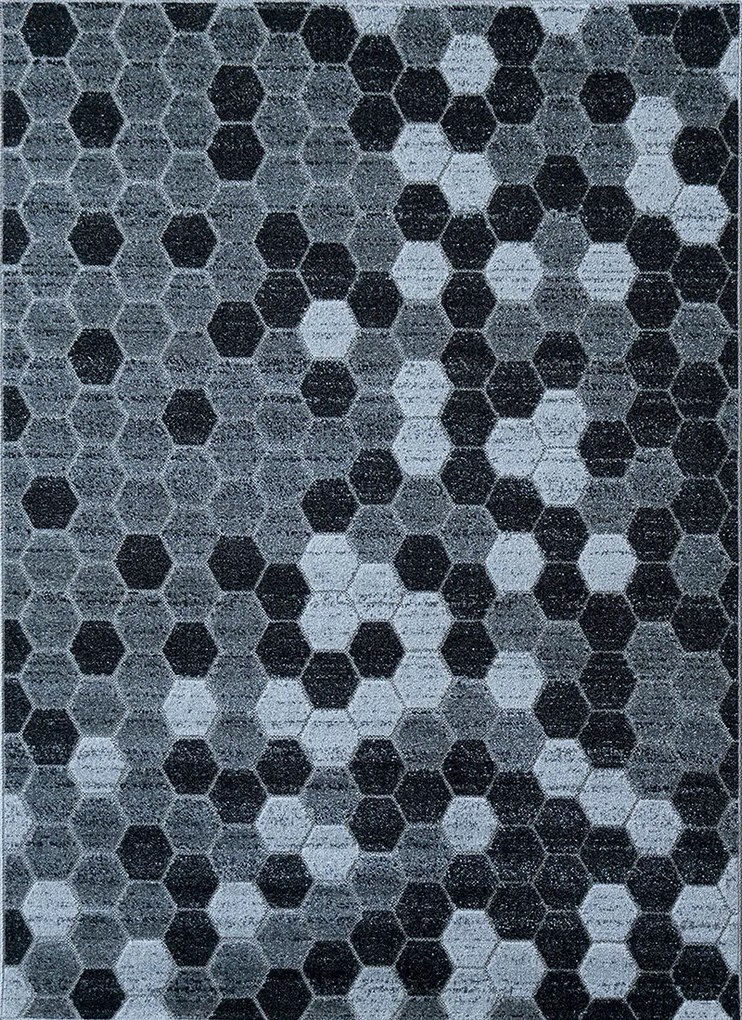 Koberec Lagos 1675 Dark Grey – sivočierny obdĺžnikový koberec Rozmer: 80x150 cm
