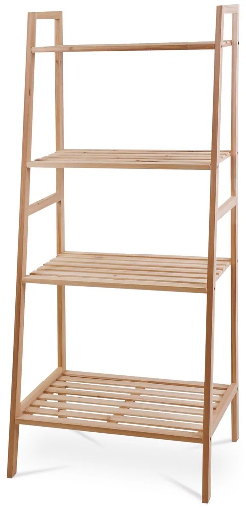 Autronic - Regál dřevěný, 4 police, jedlové dřevo, přírodní odstín - DR-N133 NAT