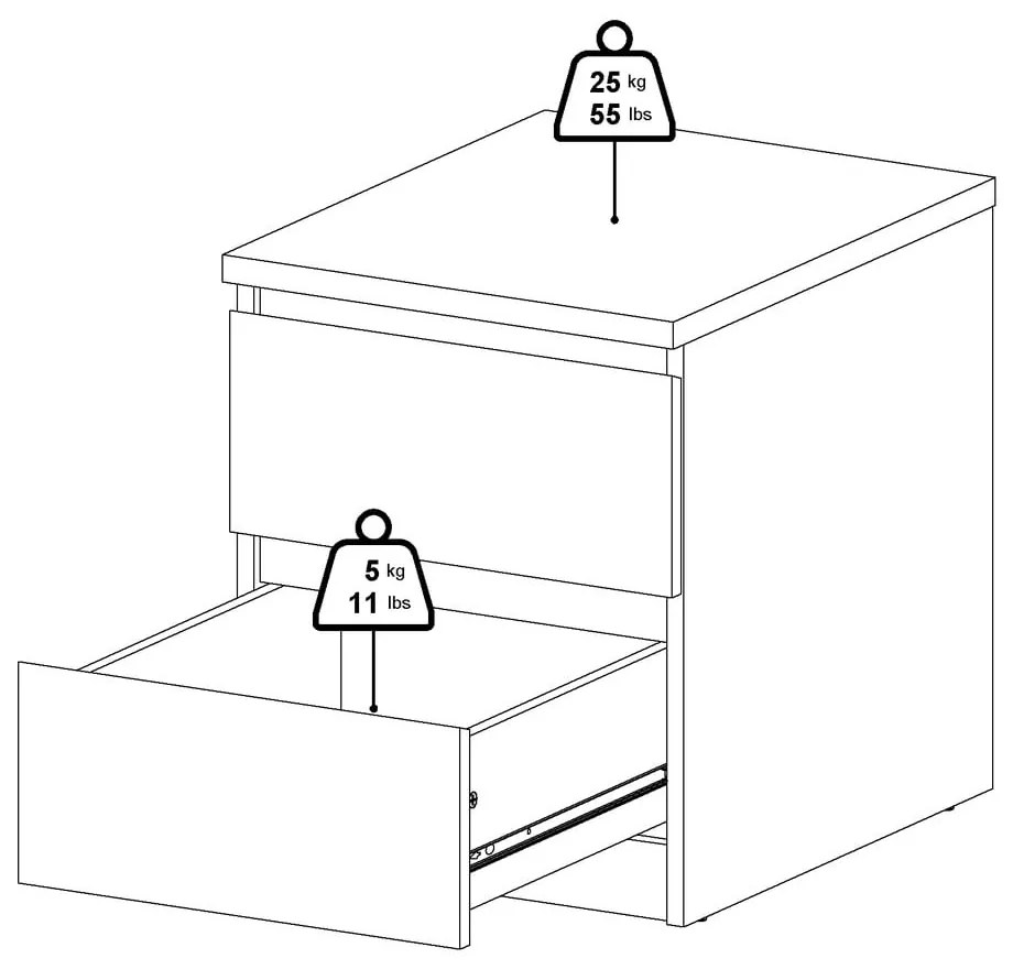 Čierny nočný stolík Naia - Tvilum