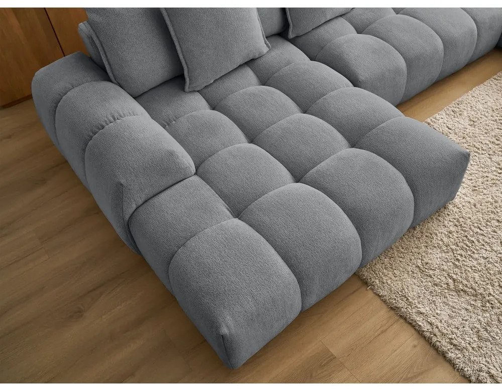 Tmavosivá ženilková rozkladacia/s úložným priestorom rohová pohovka (pravý roh/do tvaru "U") Everest – Bobochic Paris