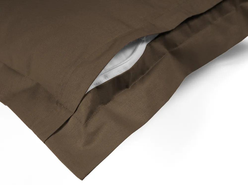 Biante Bavlnená obliečka na vankúš s lemom Moni MOD-513 Hnedá khaki 35 x 45 cm