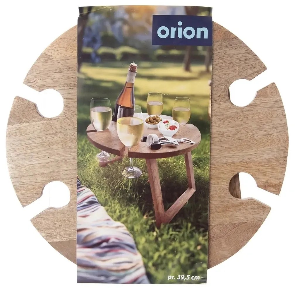 Orion Piknikový stolík/podnos z mangového dreva, 39,5 x 24,5 cm