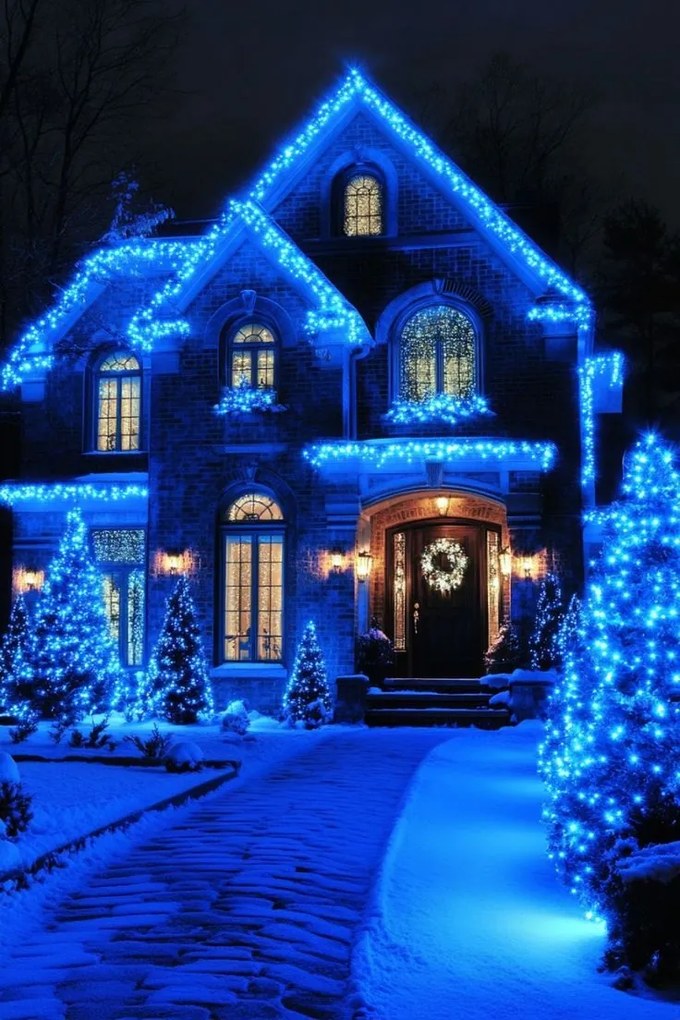 Vianočné svetielka vonkajšie FLASH modrá 200 LED