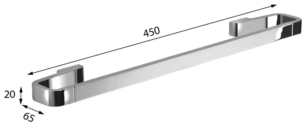 GEDY A8214514 Samoa držiak uterákov 45 x 6,5 cm, čierna