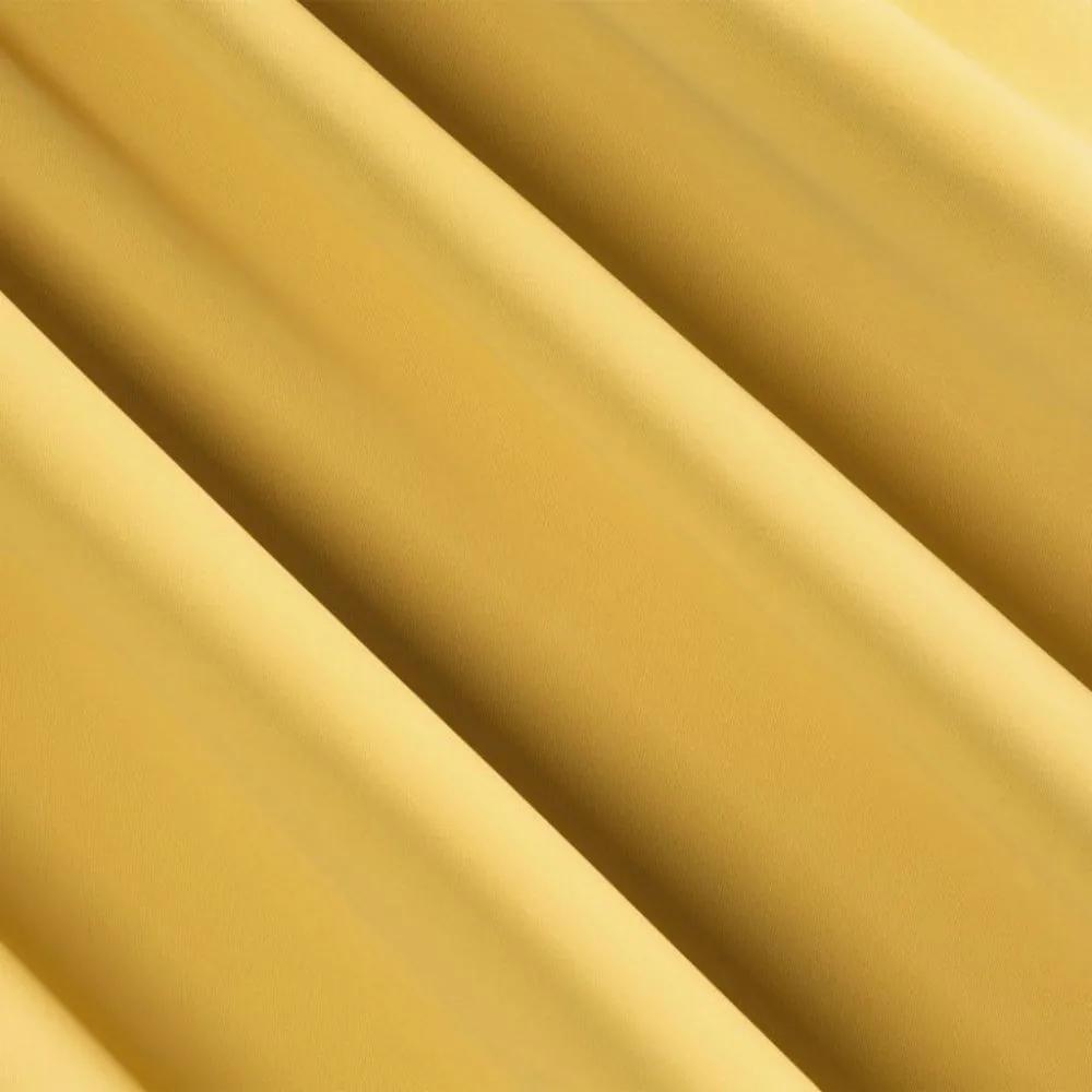 Žltý zatemňovací záves s riasiacou páskou na štipce Dĺžka: 270 cm