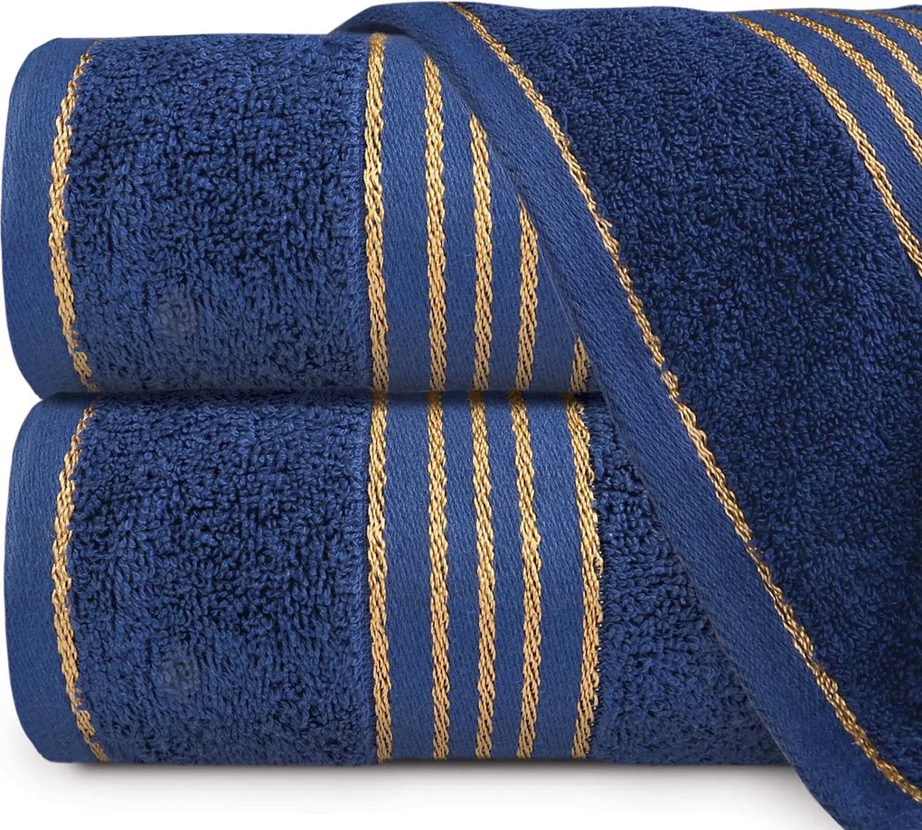 BAVLNENÉ UTERÁKY TIWANO SADA 1 KS 50X90 CM, 1 KS 70X140 CM TMAVOMODRÁ