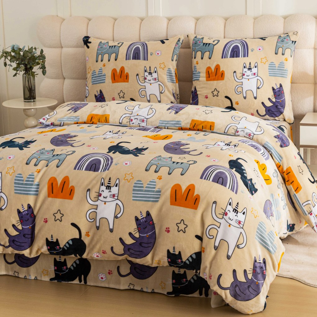 Obliečky mikroplyš PURRSLEEP béžové Rozmer obliečok: 70 x 90 cm | 140 x 200 cm