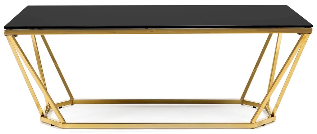 Dekorstudio Zlatý konferenčný stolík OKTANA s čiernym sklom