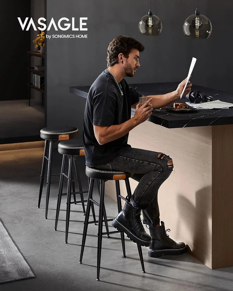 Súprava 2 ks barových stoličiek Vasagle Bela II čierna