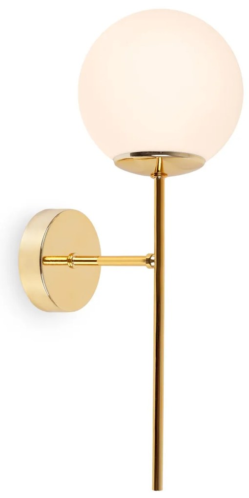 Nástenné svietidlo Florence, 1x biele sklenené tienidlo, G