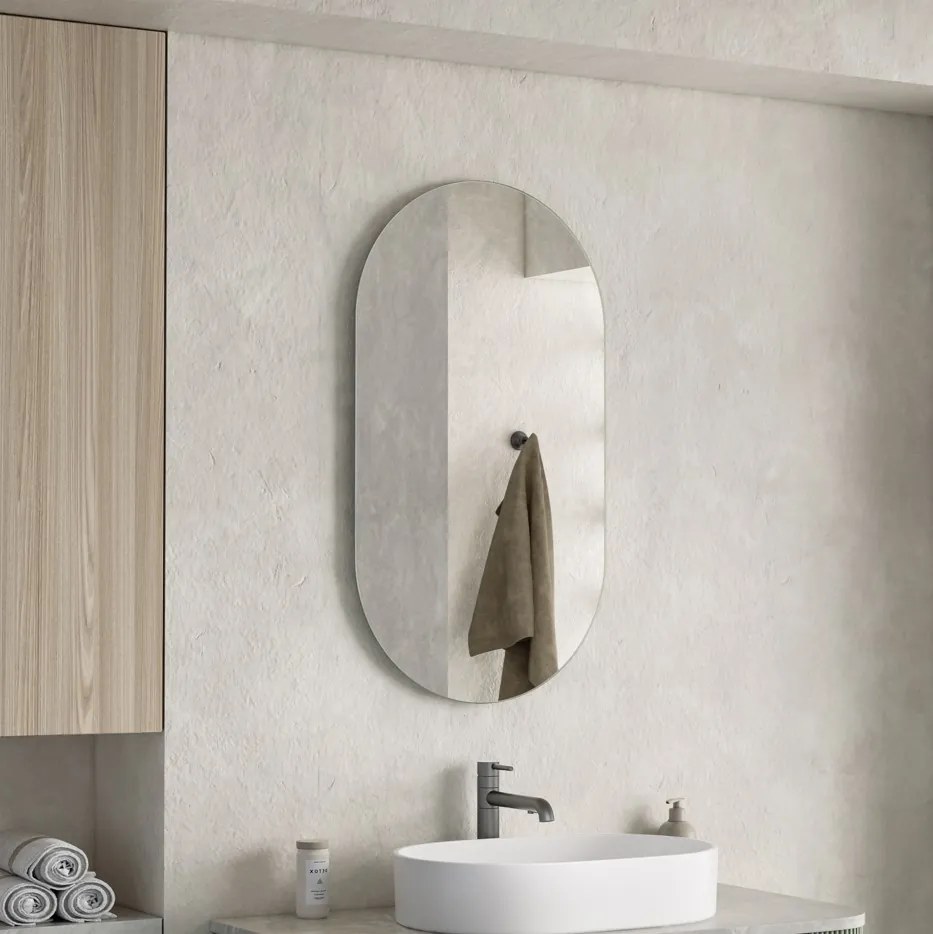 Erga Oval, oválne zrkadlo 50x90cm, ERG-V01-OVAL-5090-CL