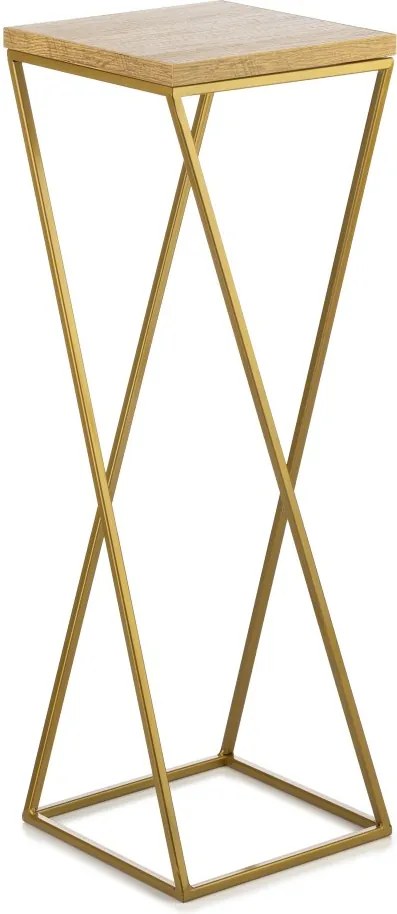 STOJAN NA KVETINÁČ LOFT7 70X24X24 CM ZLATÁ/HNEDÁ