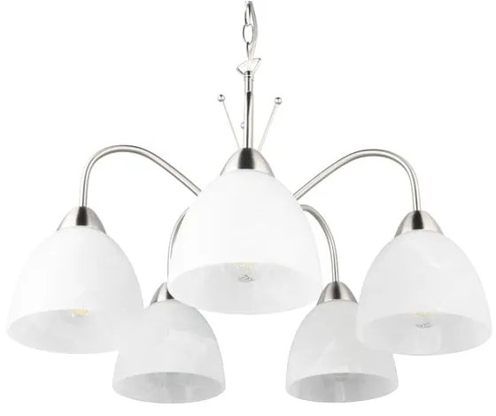 Závesné svietidlo so skleneným tienidlom v bielo-striebornej farbe ø 55 cm Dobby – Trio