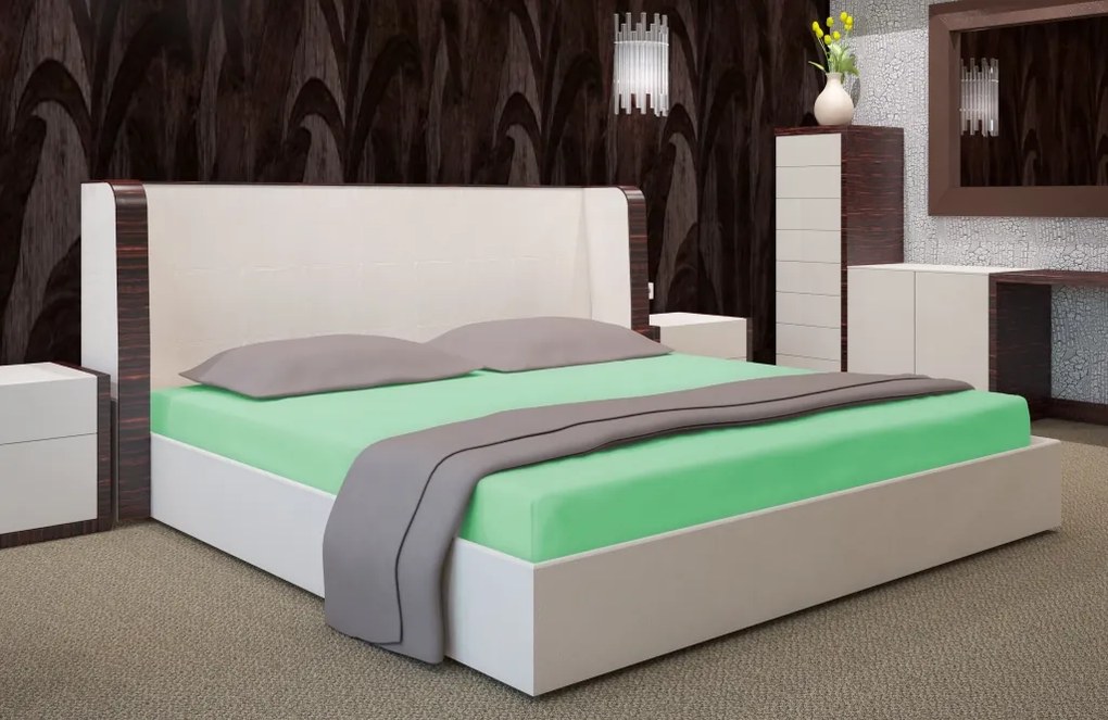 Dekorstudio Prestieradlo Jersey s gumičkou zelené PRZJ30 Rozmer plachty: 180x200cm