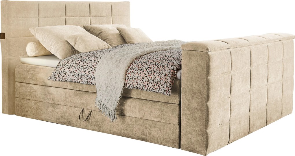 XXXLutz BOXSPRINGOVÁ POSTEĽ, 180/200 cm, piesková Carryhome - Online Only spálne - 002220044506