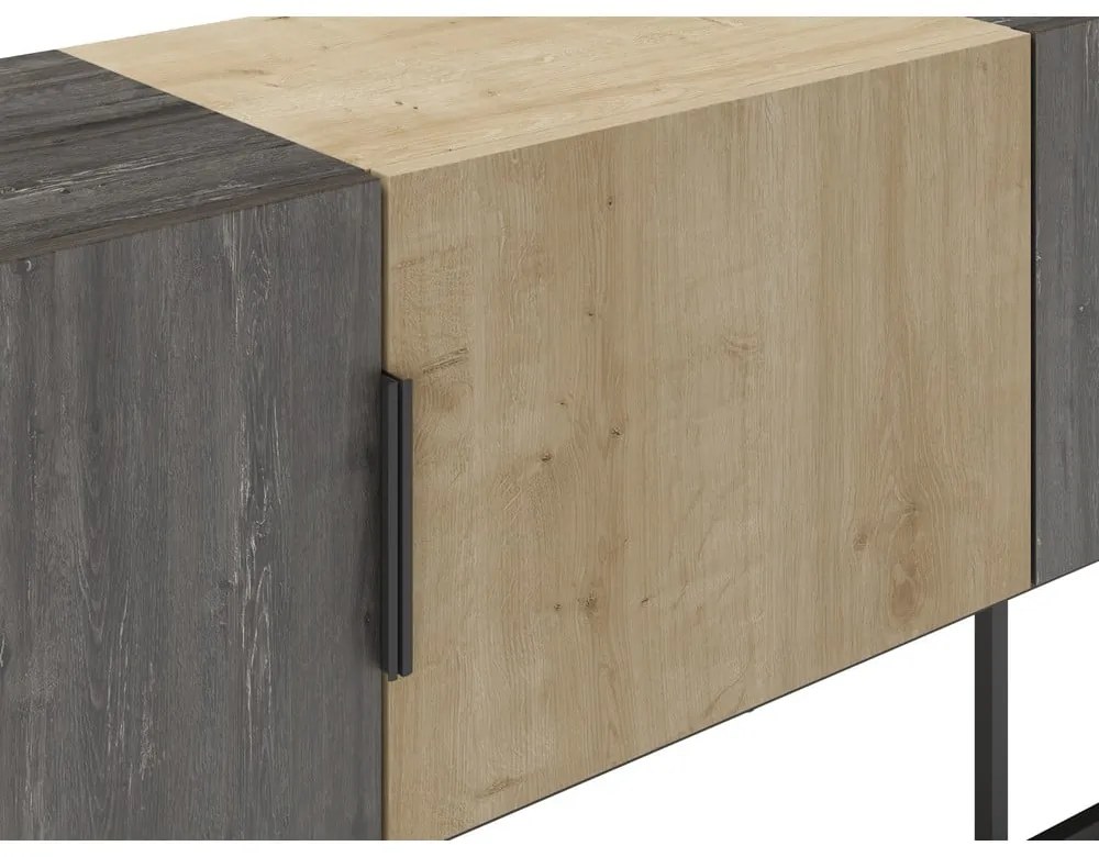 TV stolík v dekore duba v prírodnej farbe 200x55 cm Titan – Marckeric