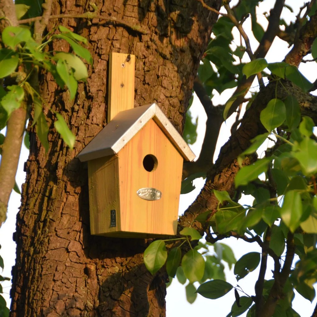 Vtáčia búdka Simi, 30x15x13 cm, drevo/kov, hnedá