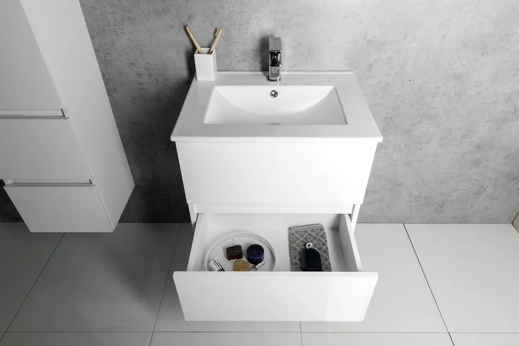 Aqualine Aqualine, PANEDA umývadlová skrinka 69,5x55x45,2cm, biela, PN270