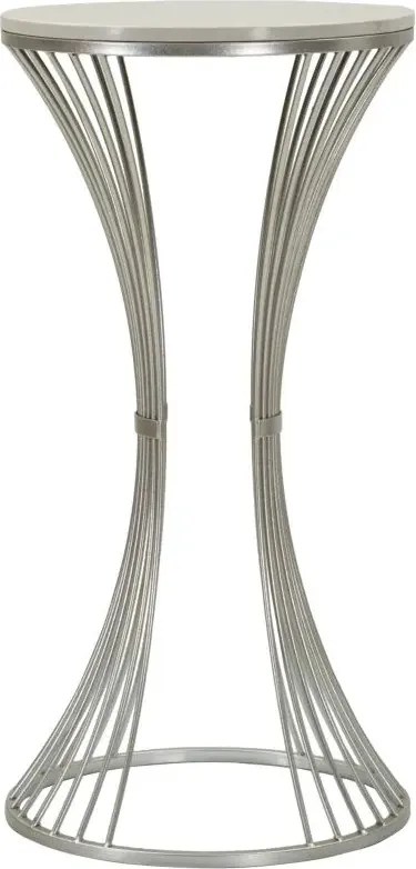 Odkladací stolík Funnel 40 cm strieborný/mramor