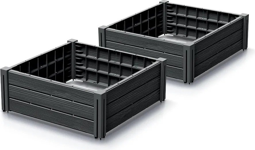 PROSPERPLAST Vyvýšený záhon, 2 ks BASE PLANT, 61,8 cm, naturo ECO