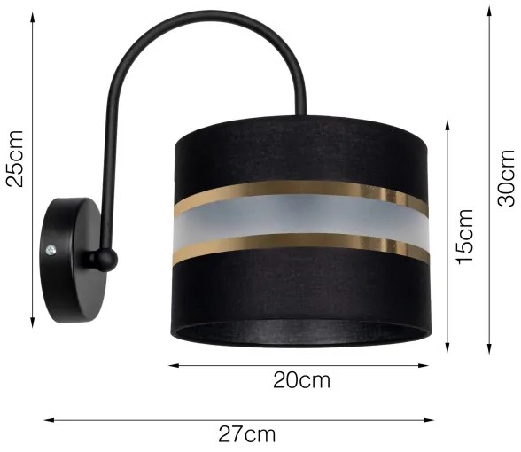 Nástenné svietidlo CORAL 1xE27/60W/230V čierna