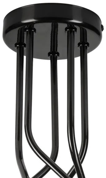 Luster na tyči PRIYA 5xE27/15W/230V čierna