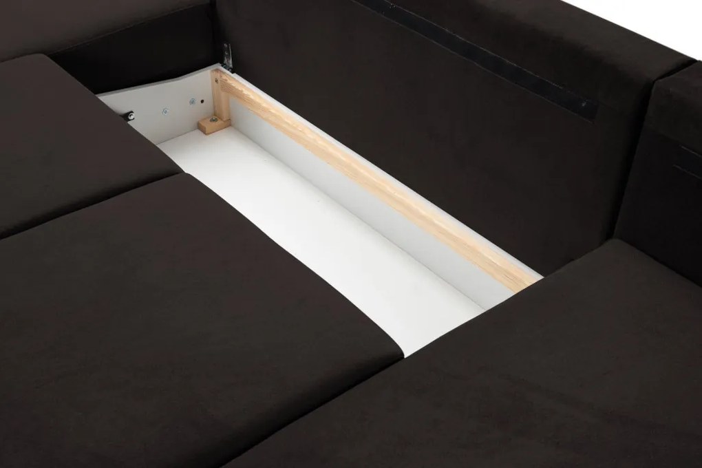 Sedacia súprava Chivas, tvar pravé U, temne hnedá látka