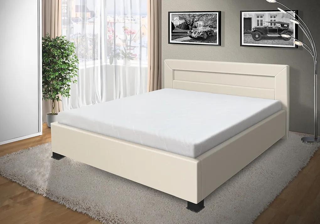 Luxusná posteľ Mia 140x200 cm Farba: eko bílá, úložný priestor: nie