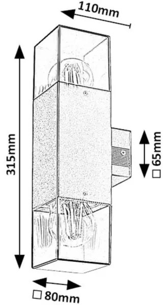 Rabalux 77081 - Vonkajšie nástenné svietidlo LOANDA 2xE27/60W/230V IP54 čierna