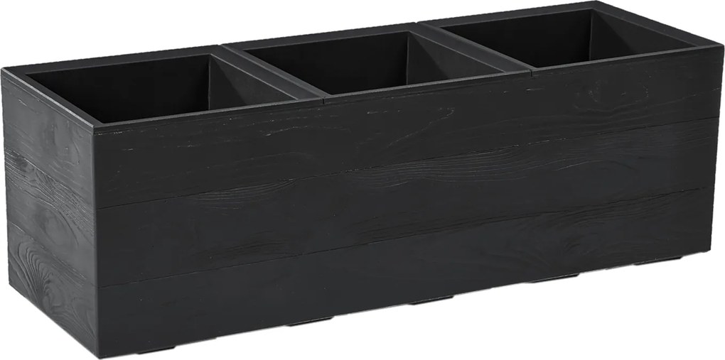 KVETINOVÝ ZÁHON KARO 900 × 300 mm, doska z recyklovaného materiálu, čierna*48465