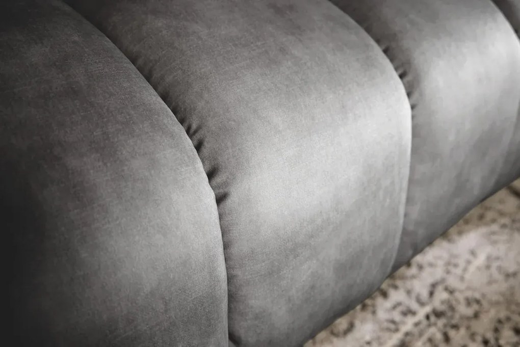 Pohovka NOBLESSE 225 cm zamatovo šedá