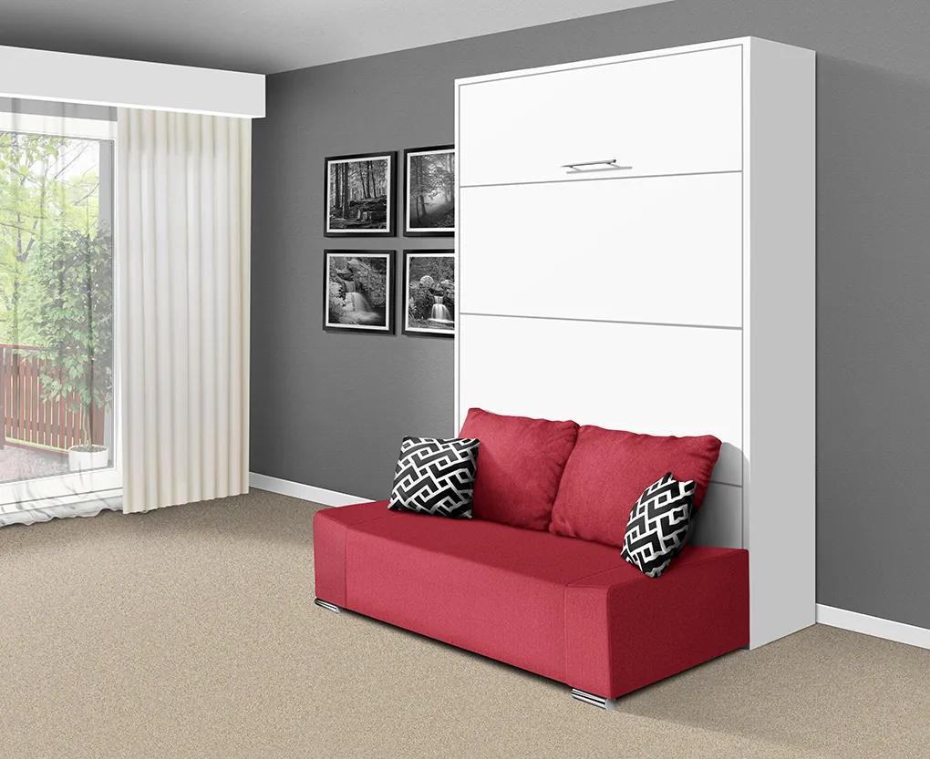 Nabytekmorava Sklápacia posteľ s pohovkou VS 21058P 200x180 farba pohovky: Červená, Typ farebného prevedenia: Buk / dvere buk