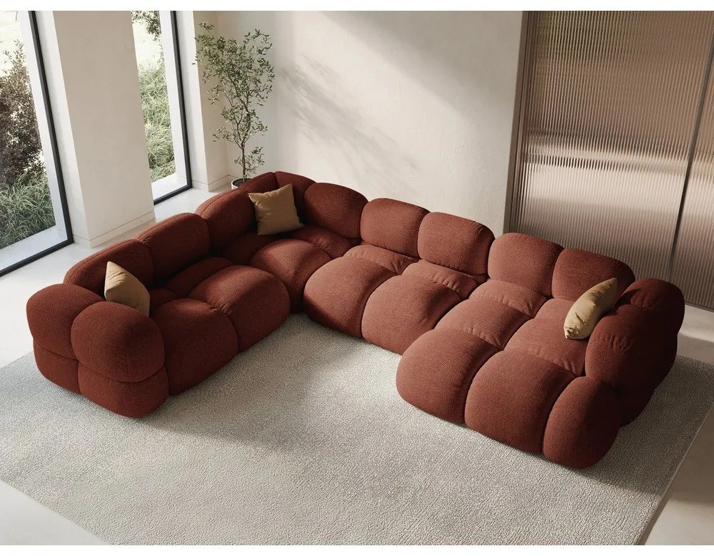 Rohová pohovka v tehlovej farbe (ľavý roh/do tvaru "U") Loretto – Cosmopolitan Design