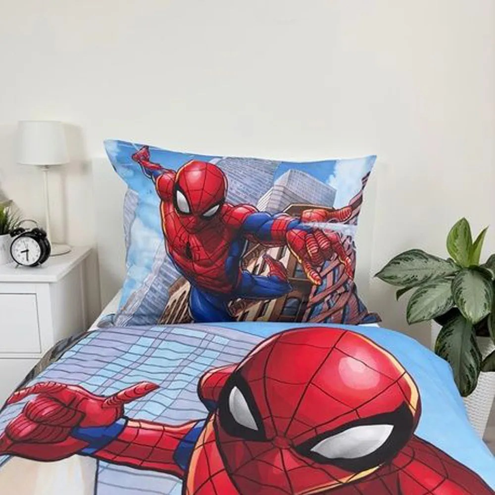 DETSKÉ BAVLNENÉ OBLIEČKY SPIDERMAN 140X200 CM, 1KS 70X90 CM VZOROVANÉ