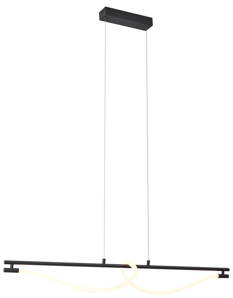 Moderné závesné svietidlo čierne vrátane LED s 3-stupňovým stmievaním - Twirl