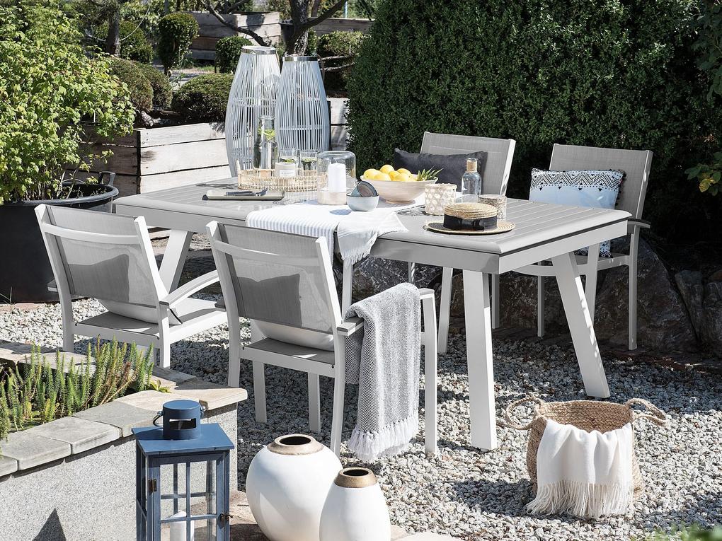 Rozkladací záhradný stôl 175/225 x 100 cm sivý PERETA Beliani