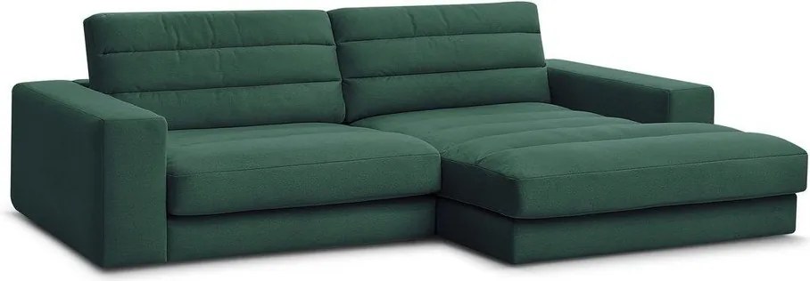 Zelená zamatová rohová pohovka (pravý roh/s leňoškou) Sierra – Bobochic Paris