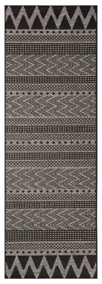Čierno-béžový vonkajší koberec NORTHRUGS Sidon, 70 x 200 cm
