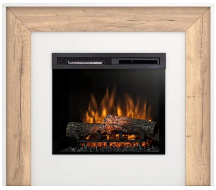 Elektrický krb Zuni 23 biely/dub